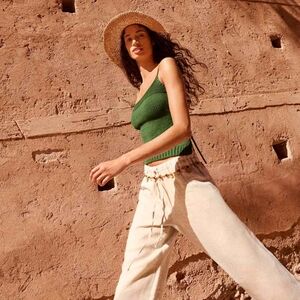 Reformation Olina Linen Pant In Oatmeal -Medium